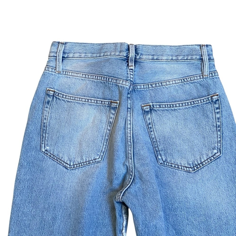 FRAME Layered Look Distressed Straight Jeans Coast Combo Size 27 - Picture 11 of 16